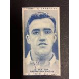 John Aston Signed Football Card: Turf Cigarette Cards Footballers. Number 32 personally signed by