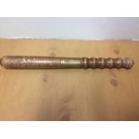 George Best Football Gift: Wooden Truncheon with engraved plaque stating Sincere Best Wishes