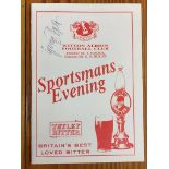 George Best Signed Football Menu: 1991 Witton Albion Sportsmans Evening Menu. Signed by guest