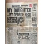 George Best Sunday People Article: My Daughter by George Best dated 5 5 1974. Full newspaper.