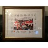 Manchester United A Team For All Seasons Signed Framed Print: From reputable Beckett Studio.