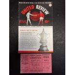 66/67 Manchester United v Stoke City Programme + Ticket: Programme + Unused ticket for the FA Cup