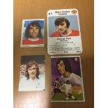 George Best Americana Munchen Football Cards: German and Spanish cards. (4)
