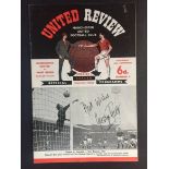 63/64 George Best Signed Manchester United Debut Football Programme: Man United v West Brom which