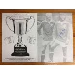 1991 Best + Law Signed Dinner Menu: Christmas lunch with George Best and Denis Law. Signed on