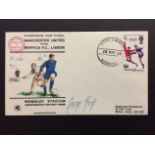 1968 George Best Signed European Cup Final FDC: Dated 29th May 1968 played at Wembley. Manchester