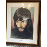 George Best Signed Framed Football Print: 2000 Limited Edition Print. Issued by reputable Beckett