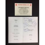 George Best Signed Worthing Football Club Menu: Signed by George Best, Bobby Stokes and Gerry