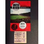 1967 Charity Shield Programme and Ticket Manchester United v Tottenham Hotspur dated 12 8 1967. Very