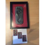 George Best Footprint In Original Case: Manchester United Official Merchandise from 1993.