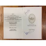 1983 Whitbread British Sports Awards Signed Menu: Signed by 16 players including George Best,