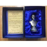 George Best Boxed Bust: Sporting Collectables 2000. Fine pewter bust in original padded box.