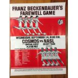 Franz Beckenbauer Farewell Game Large Poster: Cosmos v NASL with a host of famous players
