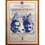 Best + Marsh Signed Football Menu: Stoke Rochford Management present George Best and Rodney Marsh.