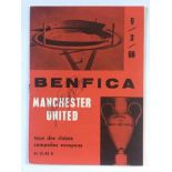 Benfica v Manchester United Signed Football Programme: Dated 9th March 1966. Personally signed by