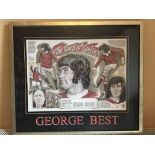 George Best Framed Print: Gallery of Legends A Touch of Genius depicting George Best in various