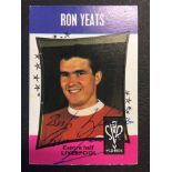 1968 A & BC Trade Card: No 30 Ron Yeats Liverpool. Personally Signed by Ron Yeats.