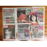 2005 Newspapers Relating To George Bests Death + Funeral: All different newspapers. Lot 8. (6)