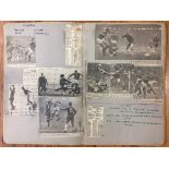 1966/67 Manchester United Football Scrapbook: Original newspaper match reports and pictures stuck in
