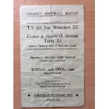 65/66 TV All Star Wrestlers X1 v Crewe + Nantwich Round Table X1 Football Programme: With George