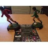 George Best Football Figures: Two Elizabeth Grace Figurines. Bestie Hero of 68 Manchester United and