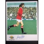 George Best Autographed Edition: George Best personally signed large card from this famous maker.