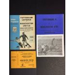 67/68 Tottenham v Manchester United Programmes + Ticket: Official and pirate programme together with