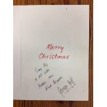 George Best Signed Christmas Card: Beautifully written and signed by George Best. Without dedication