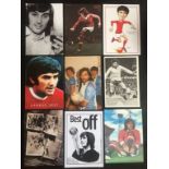 George Best Football Postcatrds: Various postcards. (9)