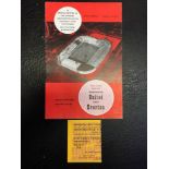 64/65 Manchester United v Everton Programme + Ticket: Inter Cities Fairs Cup dated 20 1 1965. (2)