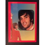 George Best Jim Hossack Trade Card: Soccer Heroes George Best. Red border with no word printing on