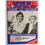 1981 Linfield v San Jose Earthquakes Signed Football Programme: Dated 7 10 1981 and signed by San