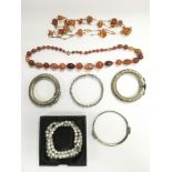 A small collection of costume jewellery including