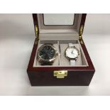 A boxed Jasper Conran his and her's watch gift set