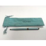 A sterling silver enamelled pen by Tiffany & Co.