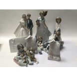 A collection of maiden and seated children-Lladro