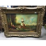 A large gilt framed oil on canvas.