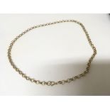 A 9carat gold belcher link necklace chain weight 1
