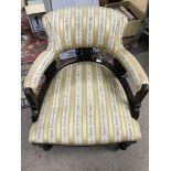 2 upholstered Bedroom chairs with mahogany fames