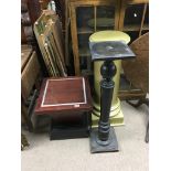 3 wooden pedestals