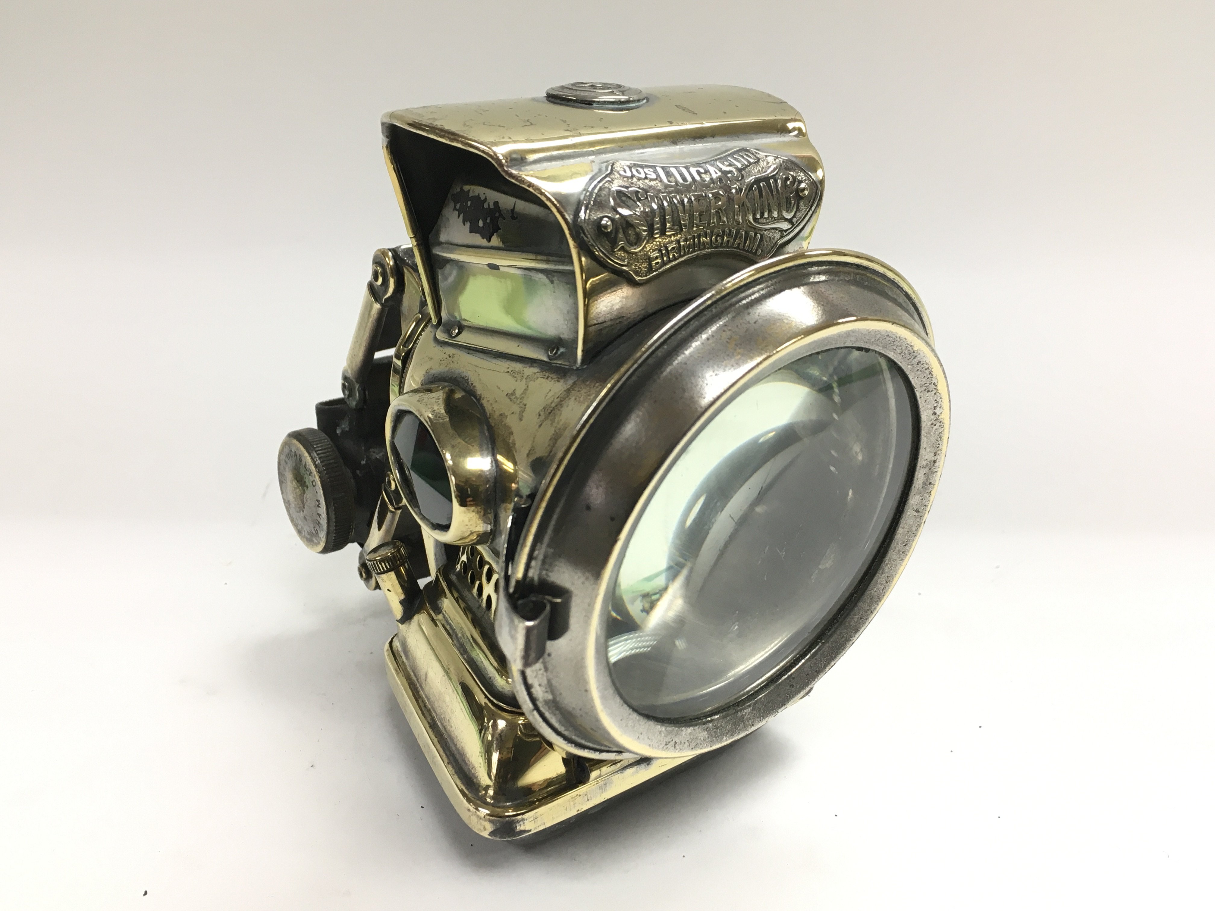 A Joseph Lucas Ltd 'Silver King' oil bicycle lamp,