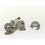 2 Victorian silver and stone set brooches.