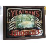 An advertising mirror for 'Yeatman's Puddings', ap