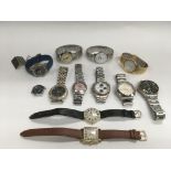 A collection of gents watches, various makes.