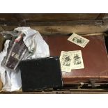 an old trunk containing A Sons of Temperance items regalia and paperwork.
