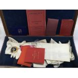 A collection of Masonic items.