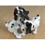 An Italian ceramic Spaniel figure group - NO RESER