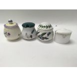 A collection of mustard pots various.