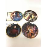 A collection of Hamilton & Danbury Mint decorative plates of various themes including Star Wars