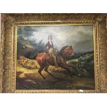 A gilt framed 20th century oil painting on canvas